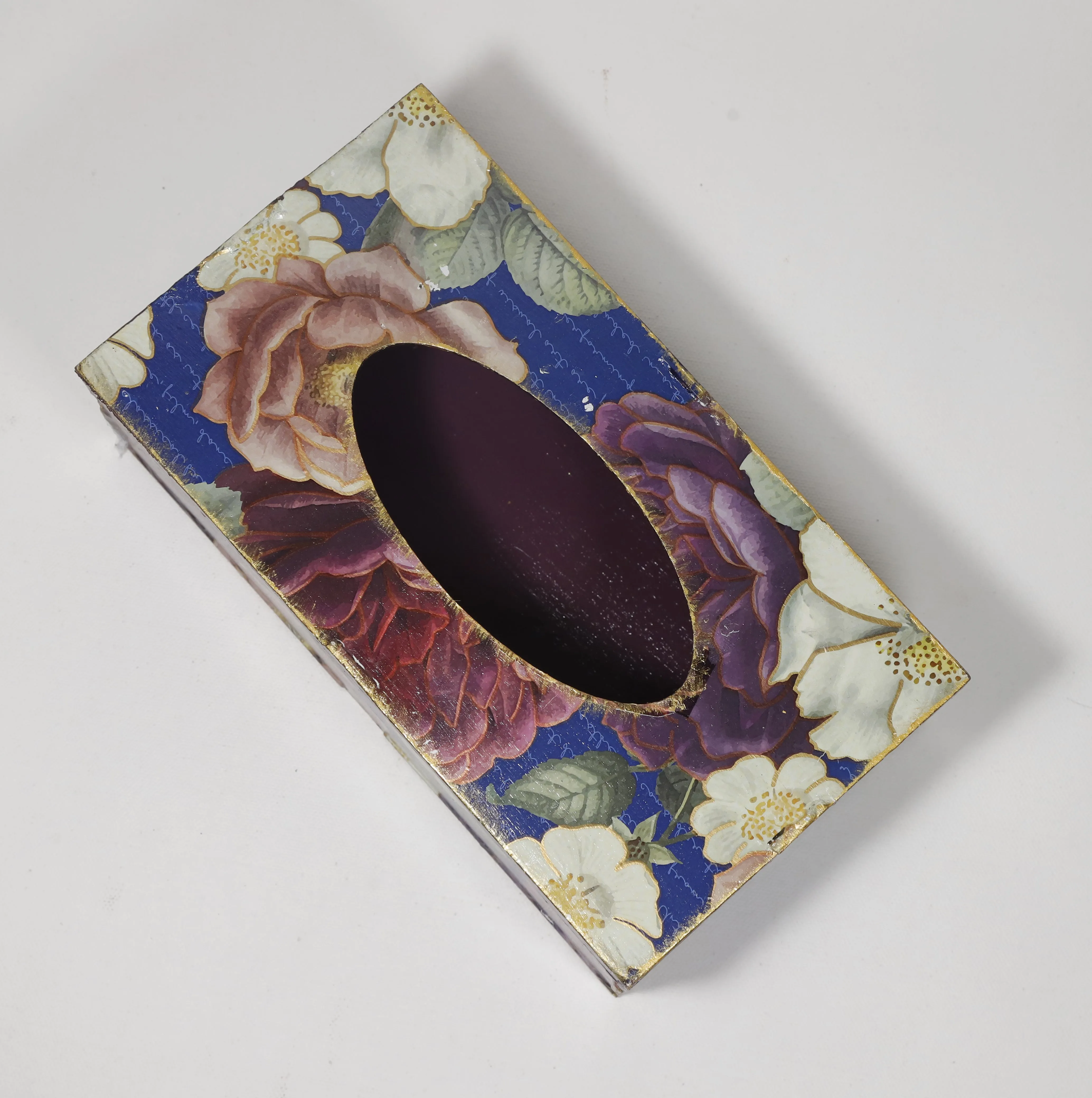 Bloom Garden Wooden Tissue Box - Floral, 9" x 4.5" x 3"