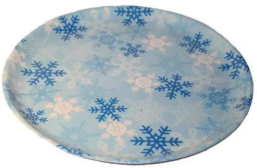 Christmas Snow Flakes Round Serving Tray