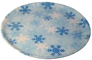 Christmas Snow Flakes Round Serving Tray