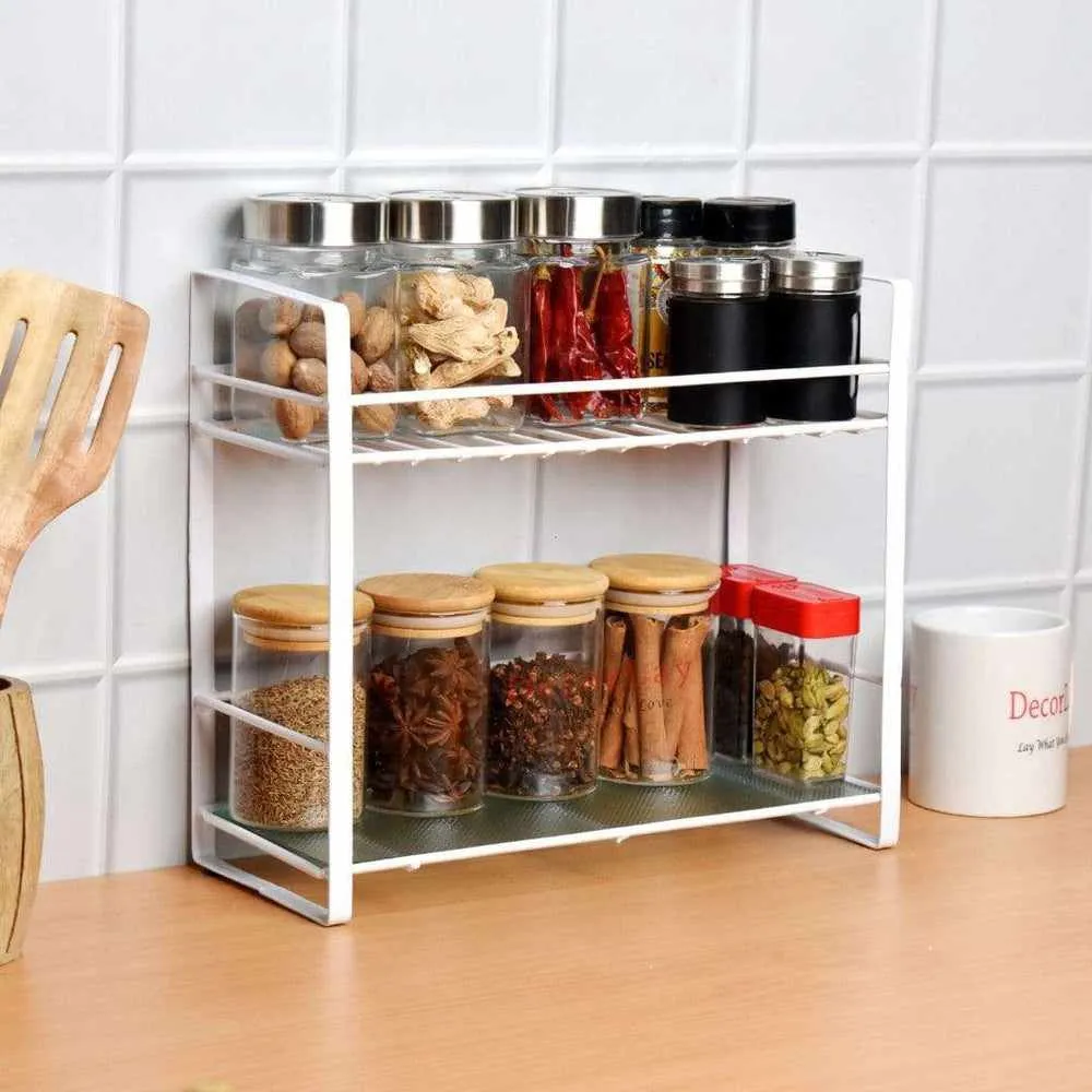 Double Decker Metal Kitchen Storage Rack