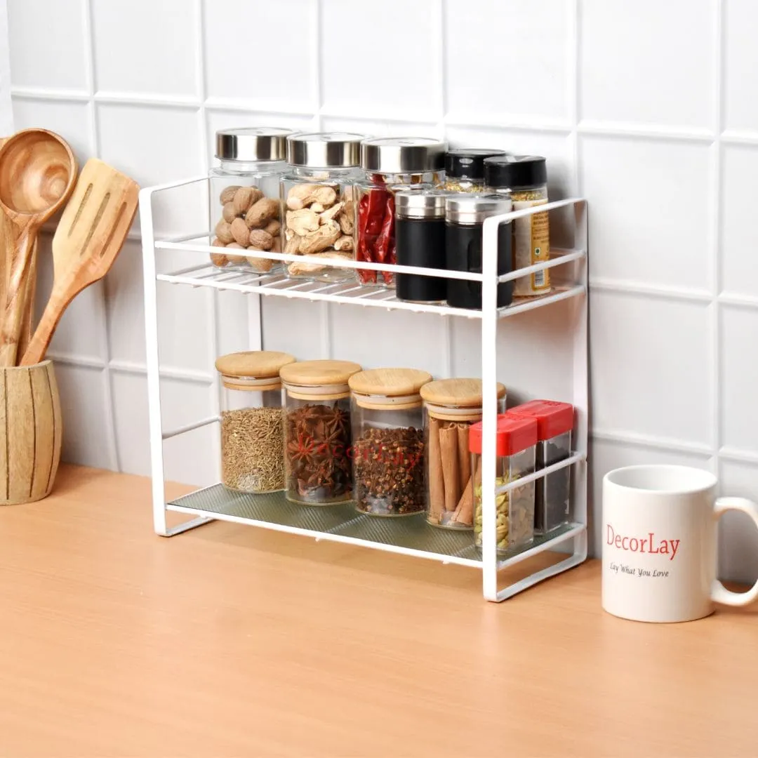 Double Decker Metal Kitchen Storage Rack