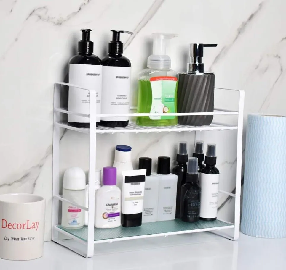 Double Decker Metal Kitchen Storage Rack