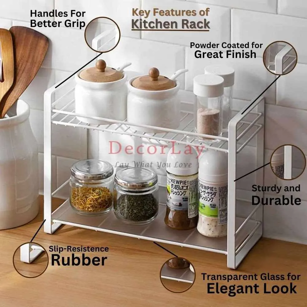 Double Decker Metal Kitchen Storage Rack