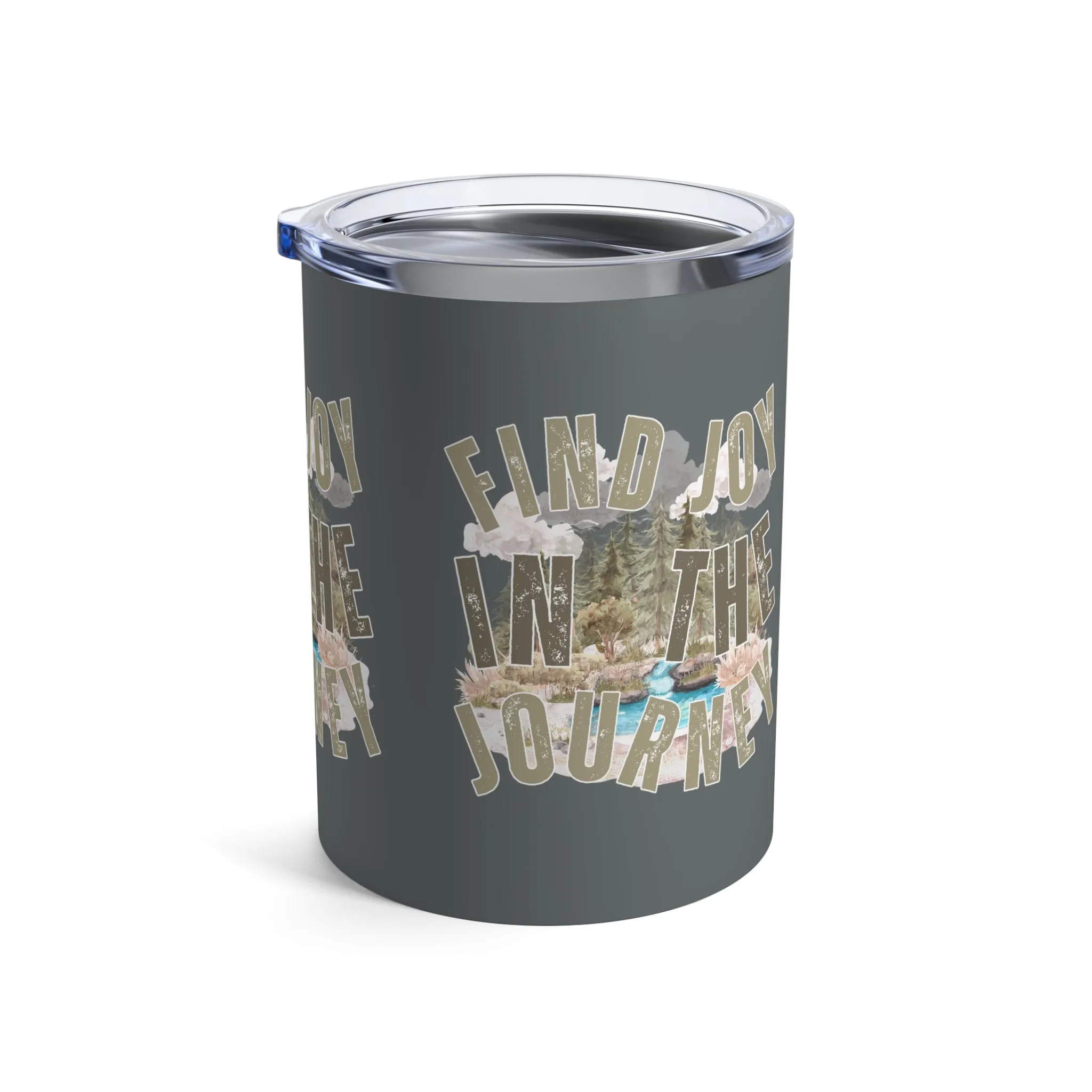Find Joy in the Journey" Stainless Steel 10-Ounce Tumbler - Mountain Stream Adventure Companion