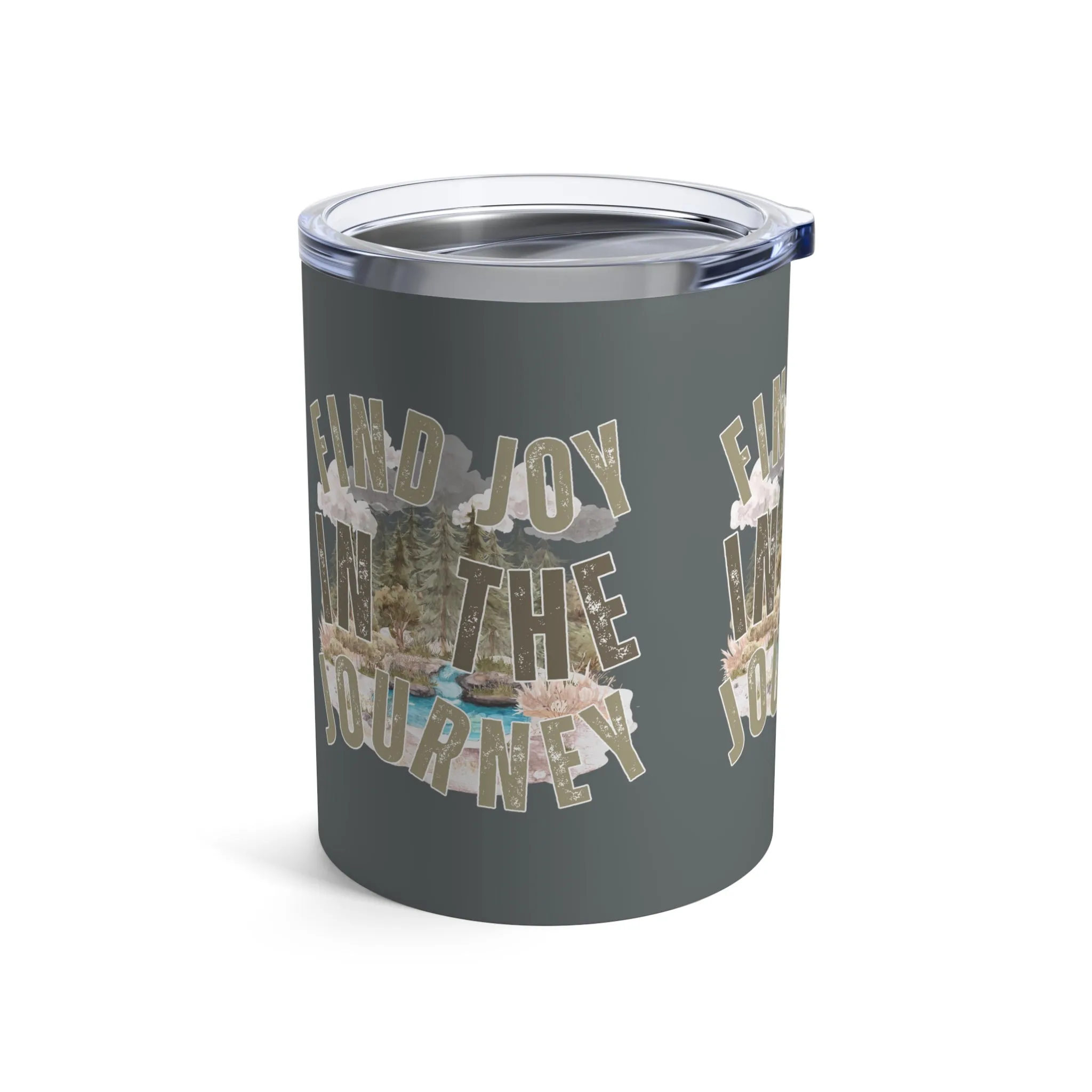 Find Joy in the Journey" Stainless Steel 10-Ounce Tumbler - Mountain Stream Adventure Companion