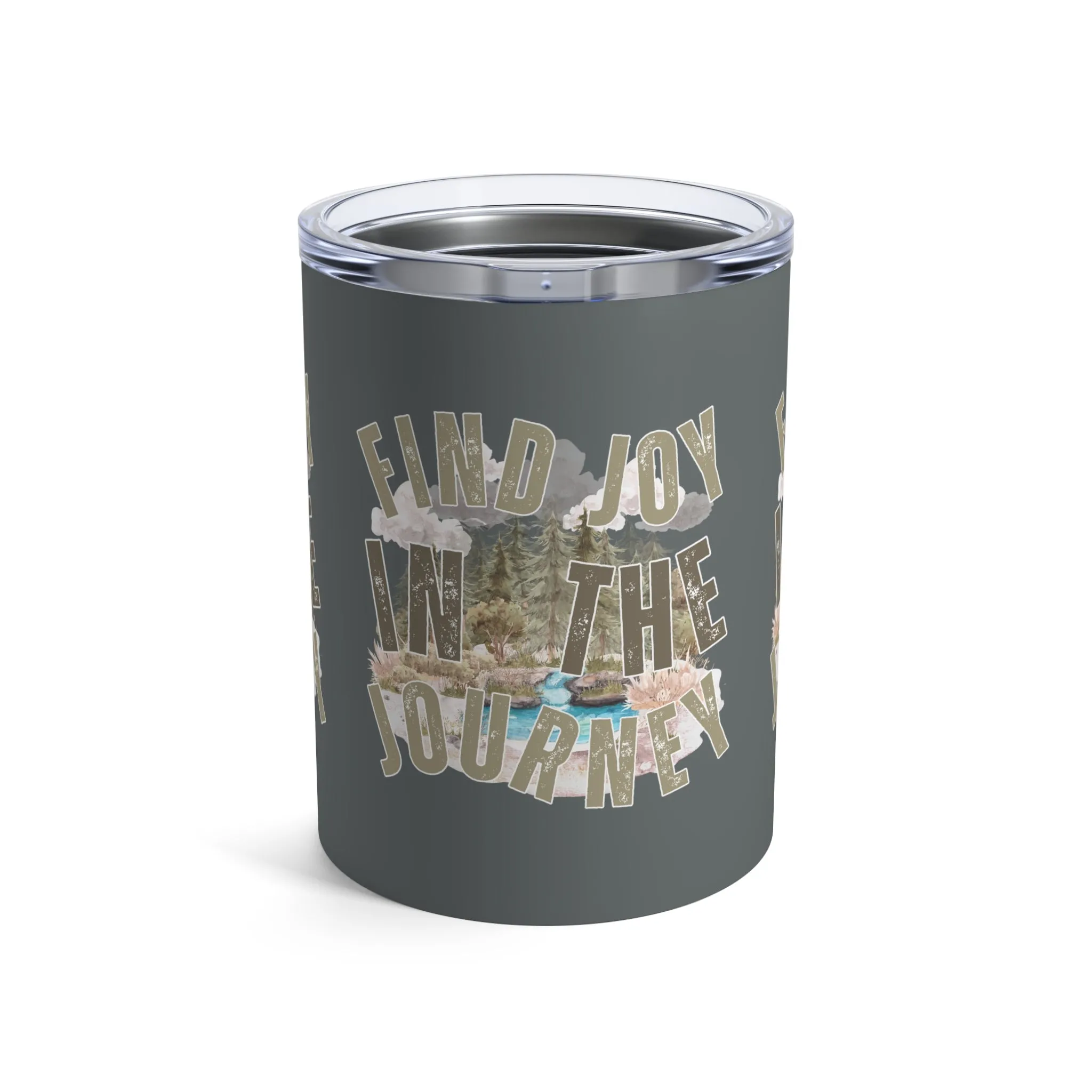 Find Joy in the Journey" Stainless Steel 10-Ounce Tumbler - Mountain Stream Adventure Companion