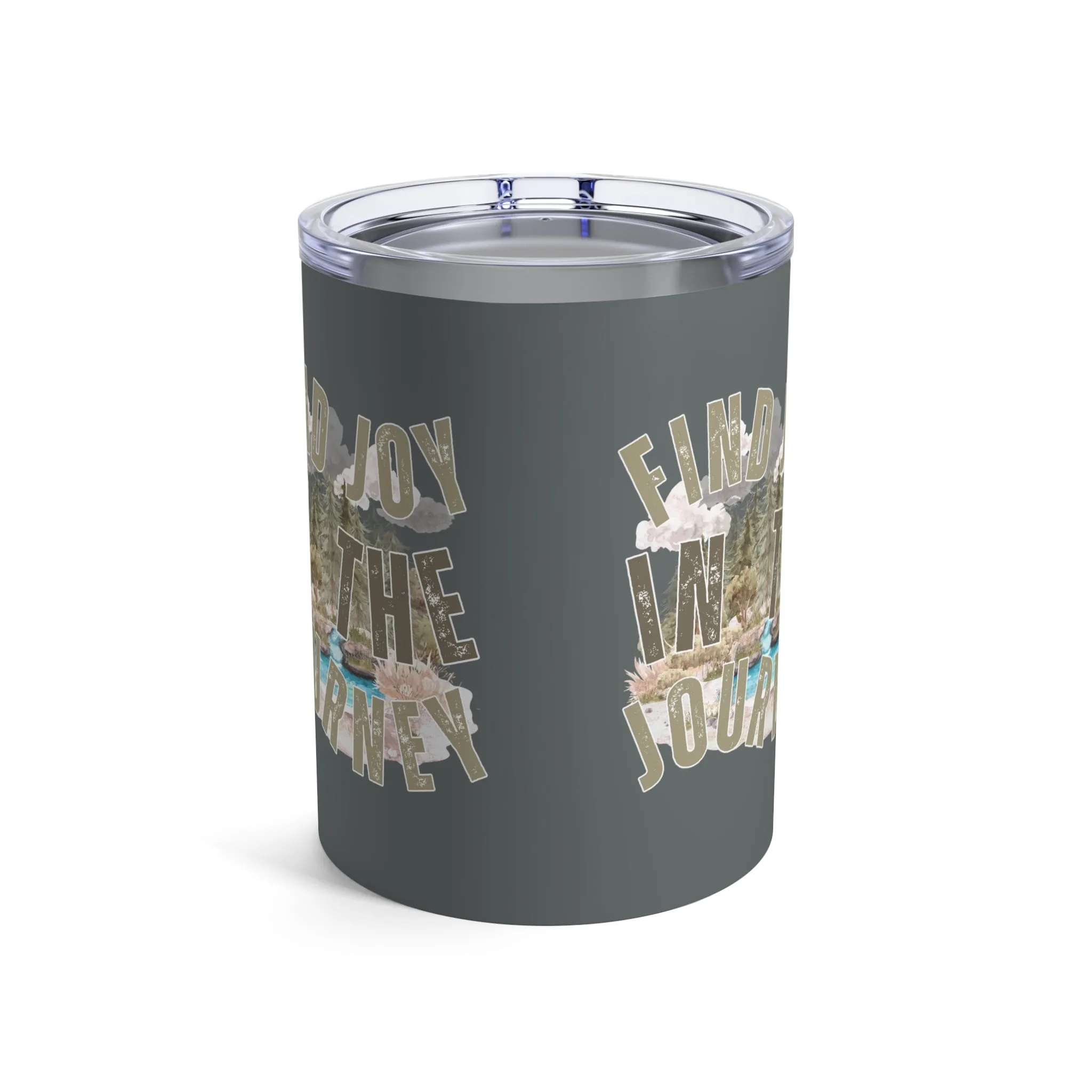 Find Joy in the Journey" Stainless Steel 10-Ounce Tumbler - Mountain Stream Adventure Companion
