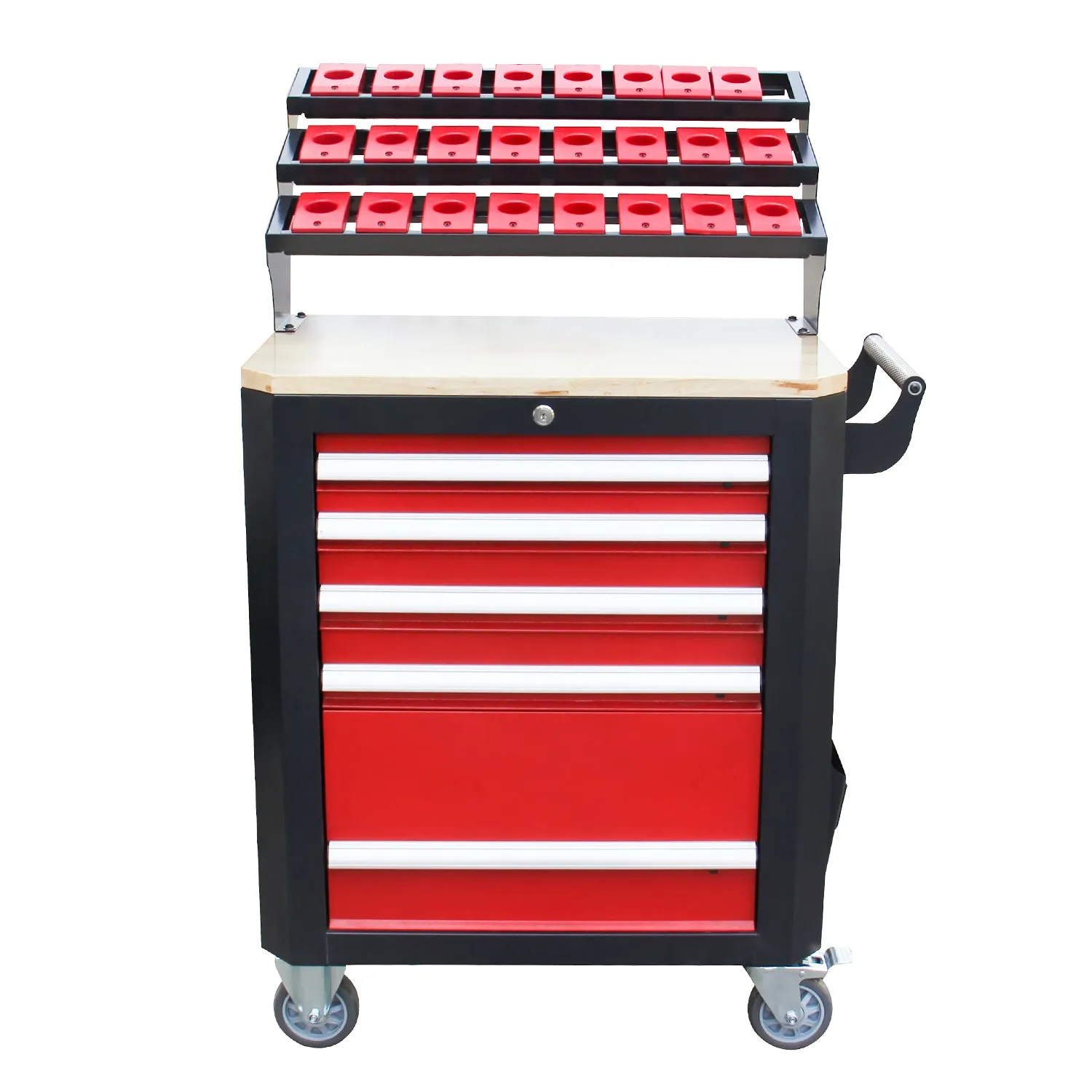 Kaka industrial HQC-540A(BT40) Tool Holder CNC Tool Cart, 5 Drawer Tool Chest 77 Capacity 4 Ball-Bearing Glided Drawers, Drawer Mobile Work Station