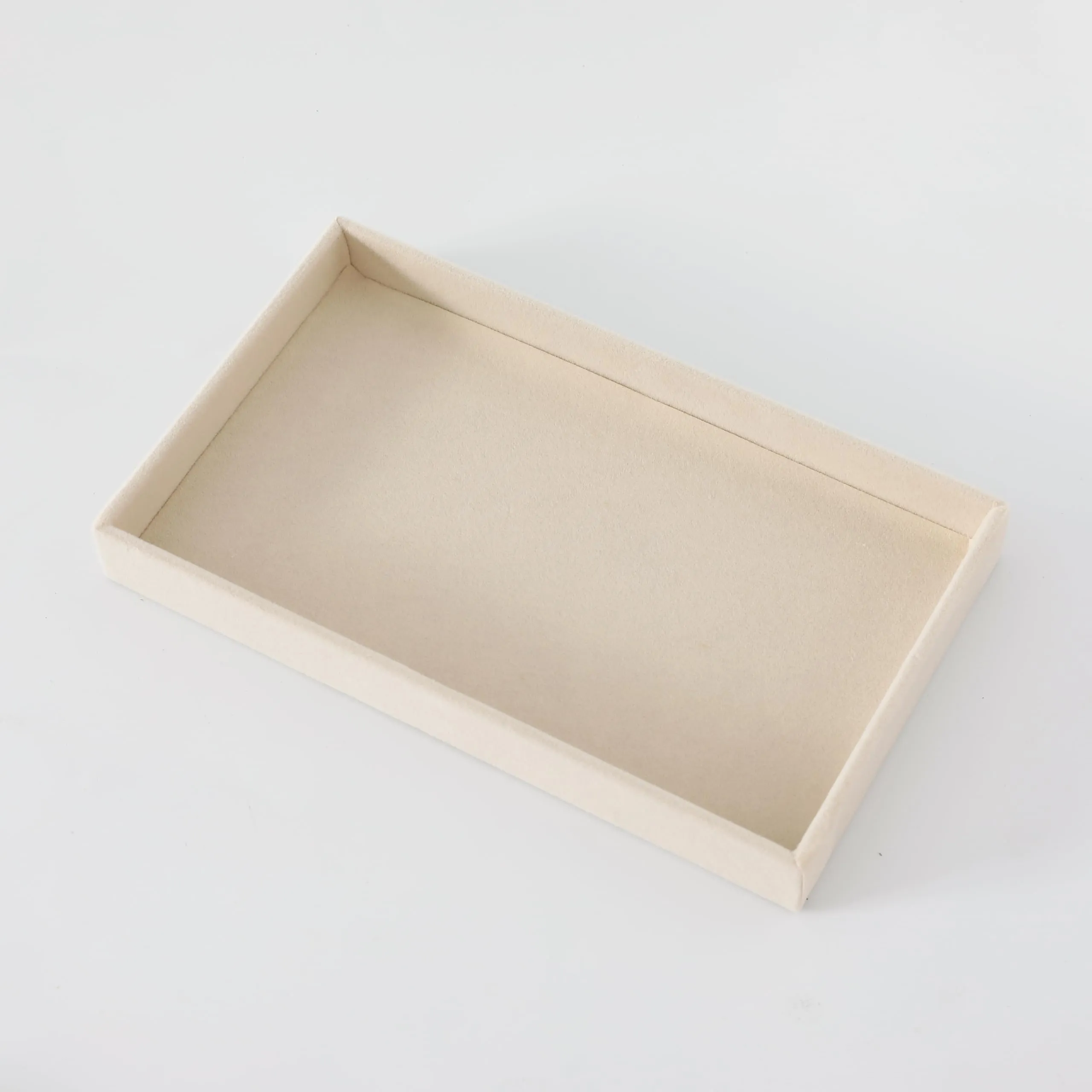 Kuber Industries 12 Pieces Velvet Jewelry Trays Organizer | Jewelry Storage Box | Jewelry Organizer | Showcase Holder Dresser Organizer for Earring Necklace Bracelet Ring | Pack of 3|YBL4-01| Beige