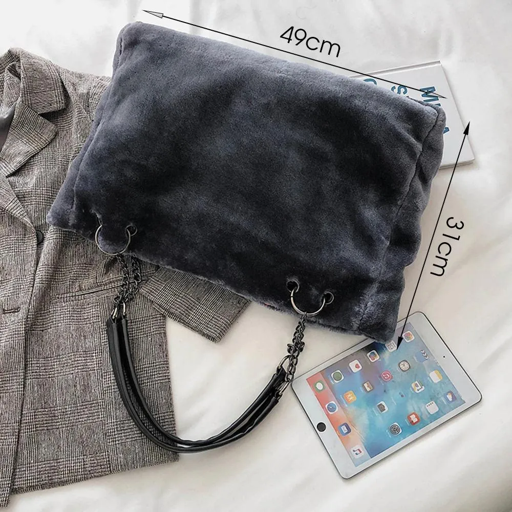 Large Capacity Plush Shoulder Bag
