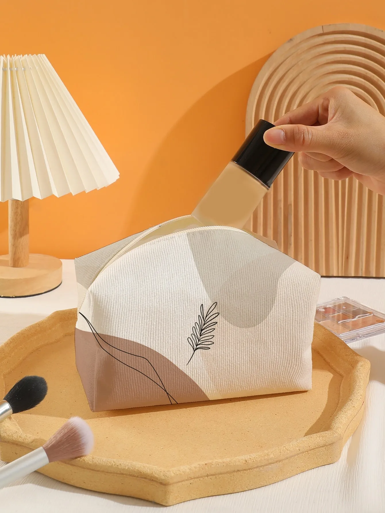 Leaf Makeup Bag Cosmetic Organizer Toiletries Bag Makeup Organizer Zip Pouch