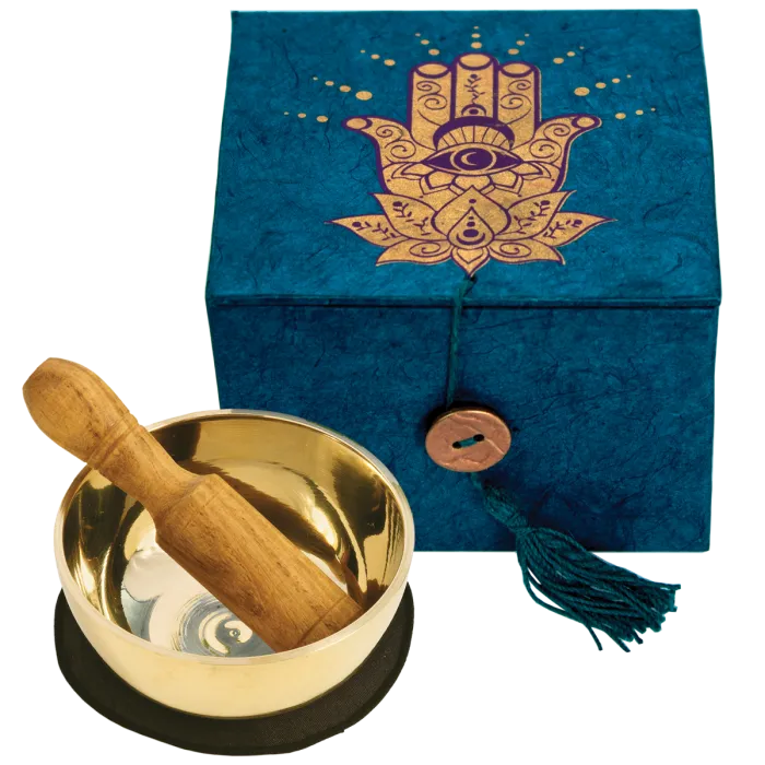 Meditation Bowl Box: 3" Henna Hamsa