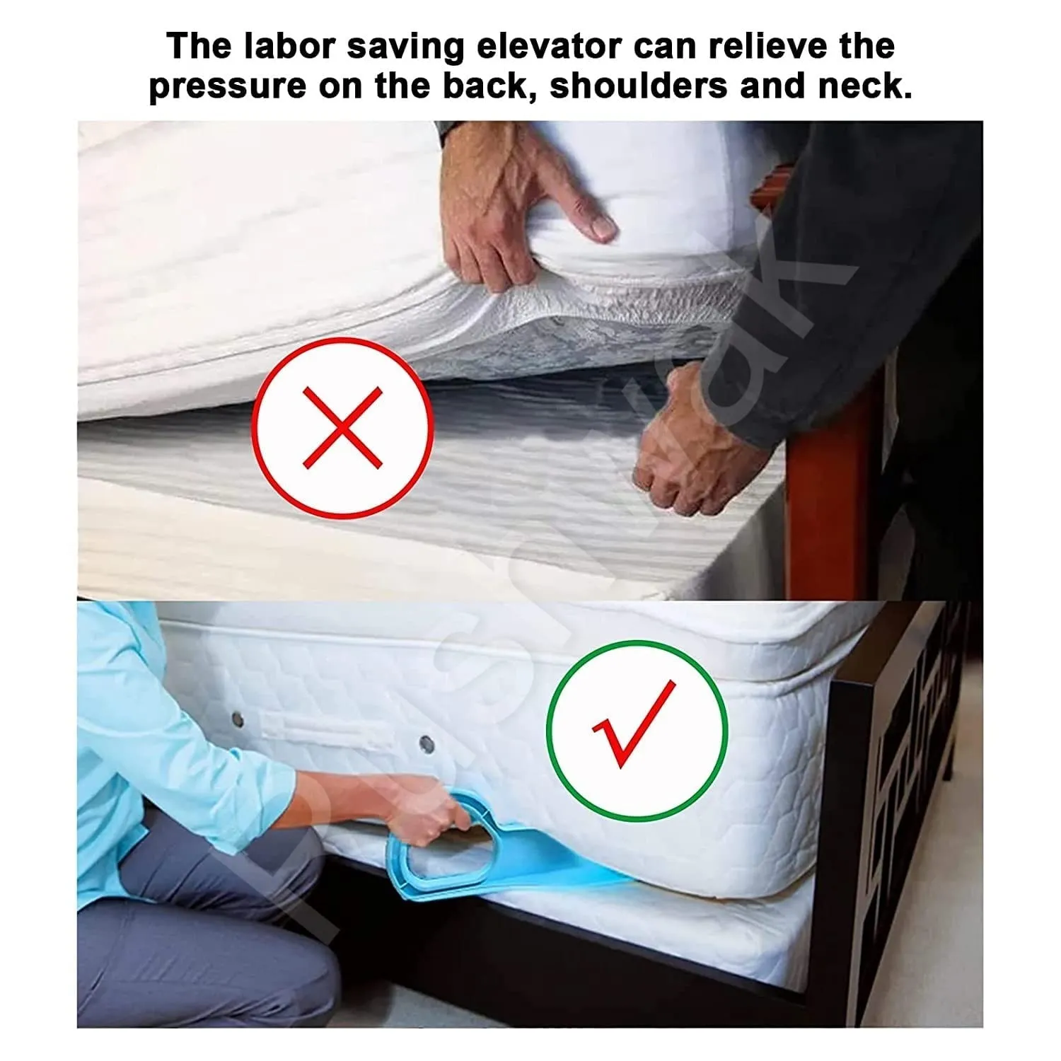 " EZUK™ Brand" Plastic (Pack of 2) Mattress Lifter Tool 2 In 1 Bedsheet Tucker Tool Bedsheet Mattress Lifter Stand Bed Lifter Helps Lift And Hold Mattress Wedge (Multi-color)