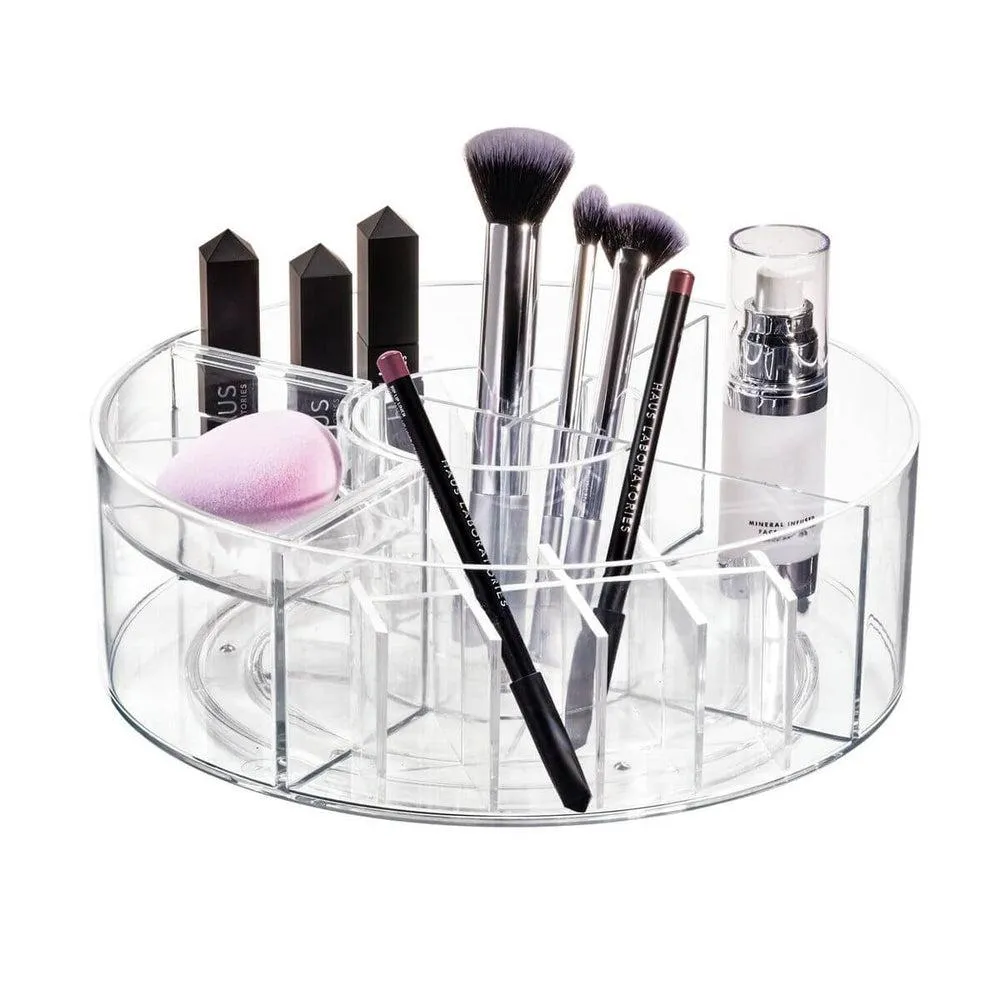 Sarah Tanno by iDesign Divided Makeup Turntable Clear