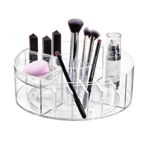 Sarah Tanno by iDesign Divided Makeup Turntable Clear