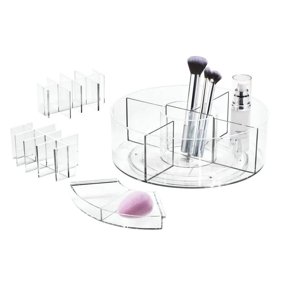 Sarah Tanno by iDesign Divided Makeup Turntable Clear