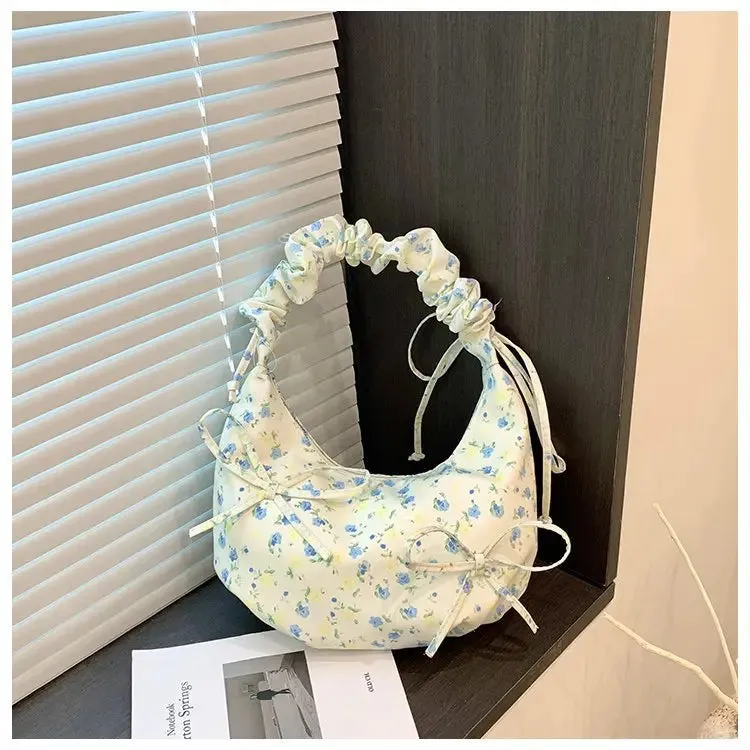 UAKISS  -   Boho Floral Handbags Women Casual Nylon Village Outgoing Wrinkled Shoulder Bags Designer Adjustable Crossbody Bolso Mujer