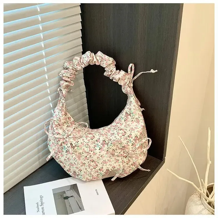 UAKISS  -   Boho Floral Handbags Women Casual Nylon Village Outgoing Wrinkled Shoulder Bags Designer Adjustable Crossbody Bolso Mujer
